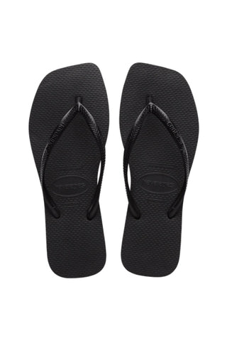 HAVAIANAS - SLIM SQUARE TOE THONG - BLACK
