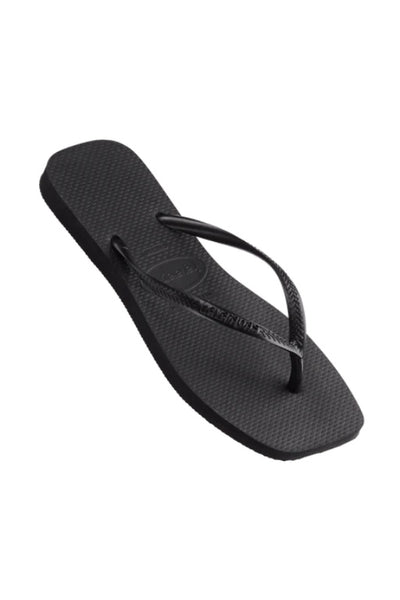 HAVAIANAS - SLIM SQUARE TOE THONG - BLACK
