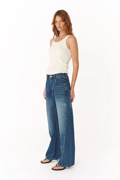 SHOP ROWIE PERCY CURVE SEAM JEANS IN CLASSIC INDIGO ONLINE