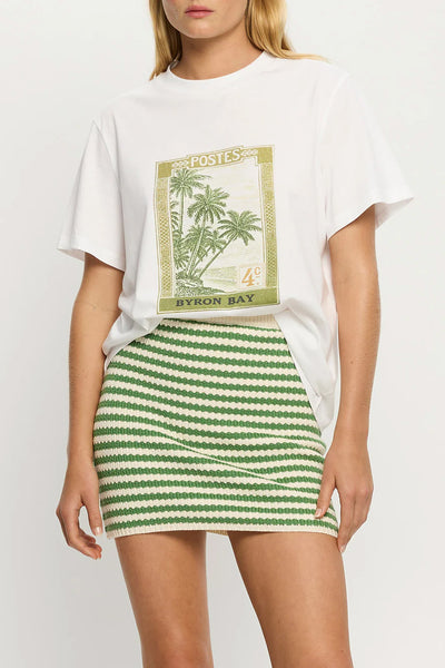 KIVARI - CORINNE KNIT MINI SKIRT - STRIPE - BRYON TEE - WHITE - PERTH BOUTIQUE - AUSTRALIAN BOUTIQUE - WA BOUTIQUE - INTERNATIONAL SHIPPING - USA SHIPPING - PERTH STORES - PERTH STORE - AUSTRALIA - WA - WESTER AUSTRALIA - WOMENS FASHION - FASHION - CLOTHING - WA STOCKIST - PERTH STOCKIST - AUSTRALIAN STOCKIST - STOCKIST
