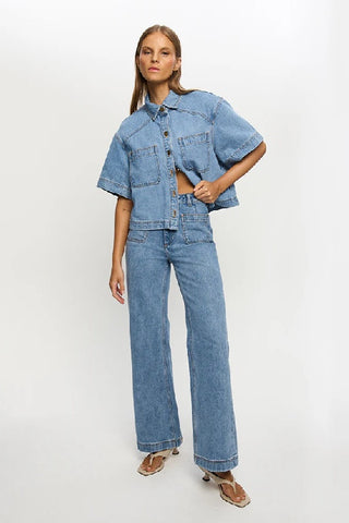 KIVARI - DOMINIQUE DEMIN JEAN - STONEWASH BLUE - PERTH STOCKIST - AUSTRALIAN STOCKIST - WA STOCKIST - AUSTRALIA STOCKIST - AUS STOCKIST - PERTH BOUTIQUE - WA BOUTIQUE - AUS BOUTIQUE - AUSTRALIA BOUTIQUE 
