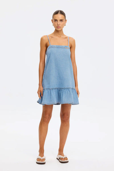 KIVARI - KIVARI - EMILIE DENIM STRAPPY MINI DRESS - COAST BLUE - PERTH BOUTIQUE - AUSTRALIAN BOUTIQUE - WA BOUTIQUE - INTERNATIONAL SHIPPING - USA SHIPPING - PERTH STORES - PERTH STORE - AUSTRALIA - WA - WESTER AUSTRALIA - WOMENS FASHION - FASHION - CLOTHING - WA STOCKIST - PERTH STOCKIST - AUSTRALIAN STOCKIST - STOCKIST
