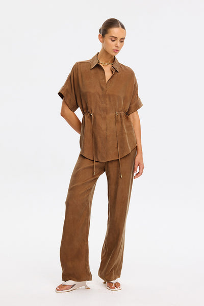 KIVARI - JAXON SHIRT - CHOCOLATE - PERTH BOUTIQUE - AUSTRALIAN BOUTIQUE - WA BOUTIQUE - INTERNATIONAL SHIPPING - USA SHIPPING - PERTH STORES - PERTH STORE - AUSTRALIA - WA - WESTER AUSTRALIA - WOMENS FASHION - FASHION - CLOTHING - WA STOCKIST - PERTH STOCKIST - AUSTRALIAN STOCKIST - STOCKIST