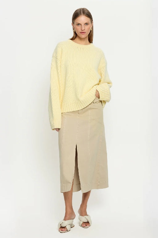 KIVARI - ODETTE CREW NECK JUMPER - BUTTER - PERTH BOUTIQUE - AUSTRALIAN BOUTIQUE - WA BOUTIQUE - INTERNATIONAL SHIPPING - USA SHIPPING - PERTH STORES - PERTH STORE - AUSTRALIA - WA - WESTER AUSTRALIA - WOMENS FASHION - FASHION - CLOTHING - WA STOCKIST - PERTH STOCKIST - AUSTRALIAN STOCKIST - STOCKIST