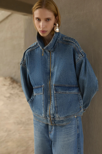 SHOP KIVARI RITA DENIM JACKET IN DRIFT BLUE ONLINE