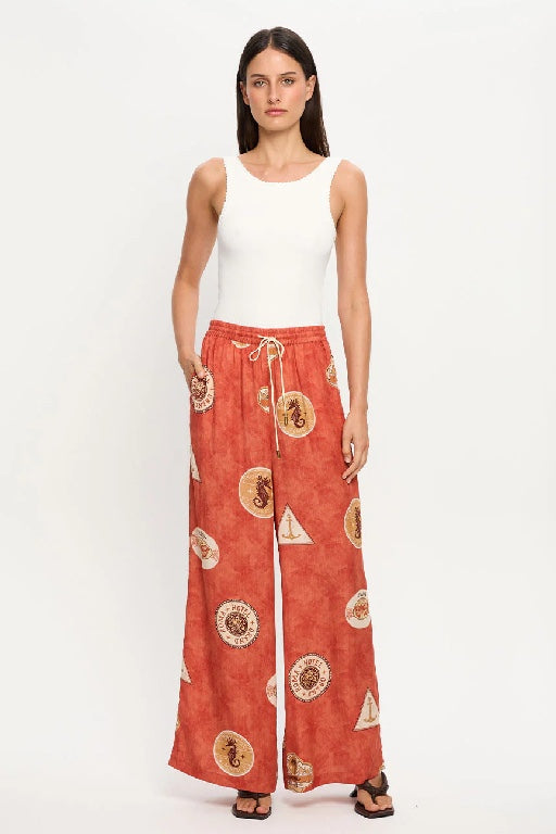 KIVARI - VACANZA PANT - RED - PERTH BOUTIQUE - AUSTRALIAN BOUTIQUE - WA BOUTIQUE - INTERNATIONAL SHIPPING - USA SHIPPING - PERTH STORES - PERTH STORE - AUSTRALIA - WA - WESTER AUSTRALIA - WOMENS FASHION - FASHION - CLOTHING - WA STOCKIST - PERTH STOCKIST - AUSTRALIAN STOCKIST - STOCKIST