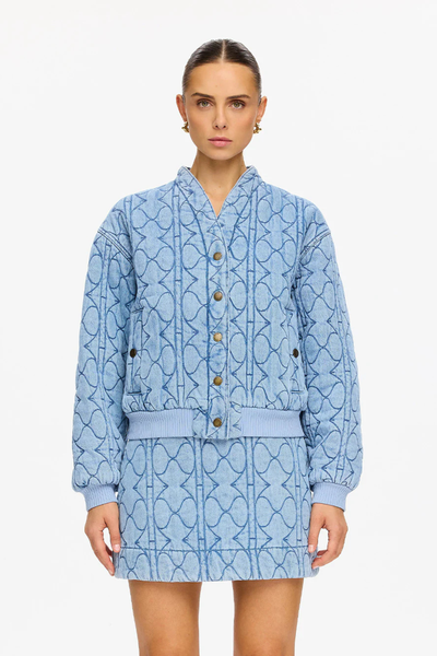 SHOP KIVARI JOEY DENIM JACKET IN PALE BLUE ONLINE