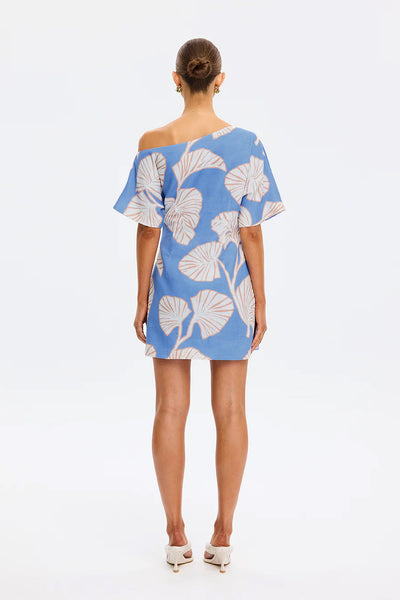 KIVARI - KIVARI - ILANA OFF SHOULDER MINI DRESS - BLUE IVORY - PERTH BOUTIQUE - AUSTRALIAN BOUTIQUE - WA BOUTIQUE - INTERNATIONAL SHIPPING - USA SHIPPING - PERTH STORES - PERTH STORE - AUSTRALIA - WA - WESTER AUSTRALIA - WOMENS FASHION - FASHION - CLOTHING - WA STOCKIST - PERTH STOCKIST - AUSTRALIAN STOCKIST - STOCKIST