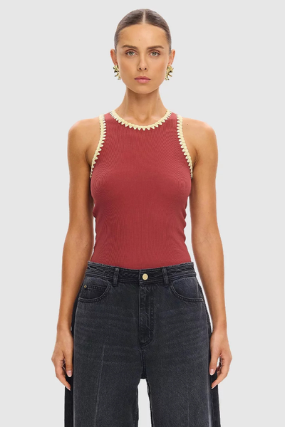 SHOP KIVARI TALLULAH SPLICED TANK IN BRICK ONLINE