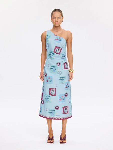 SHOP KIVARI SINTRA MIDI DRESS IN BLUE ONLINE
