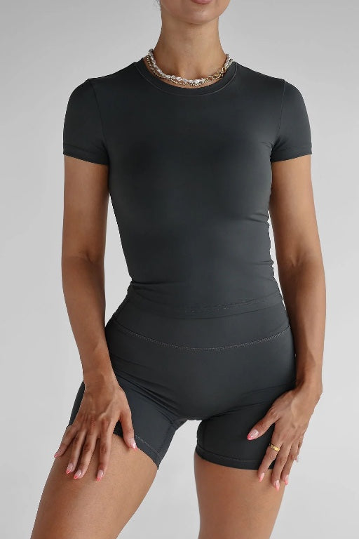 LEELO - SCULPT FITTED TEE - DEEP FORREST