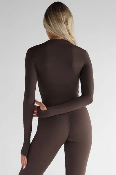LEELO - SCULPT FULL LENGTH LONG SLEEVE - DARK CHOC - PERTH STOCKIST - AUSTRALIAN STOCKIST - WA STOCKIST - AUSTRALIA STOCKIST - AUS STOCKIST - PERTH BOUTIQUE - WA BOUTIQUE - AUS BOUTIQUE - AUSTRALIA BOUTIQUE
