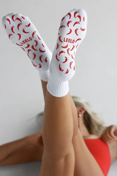 LEELO ACTIVE - GRIP SOCKS - THE DESIGN COLLECTION - CHILLI - PERTH STOCKIST - AUSTRALIAN STOCKIST - WA STOCKIST - AUSTRALIA STOCKIST - AUS STOCKIST - PERTH BOUTIQUE - WA BOUTIQUE - AUS BOUTIQUE - AUSTRALIA BOUTIQUE