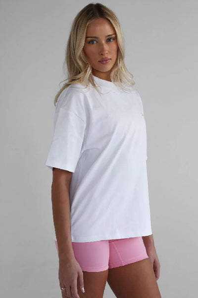 LEELO ACTIVE - PILATES COLLECTION TEE - WHITE/PINK  - PERTH STOCKIST - AUSTRALIAN STOCKIST - WA STOCKIST - AUSTRALIA STOCKIST - AUS STOCKIST - PERTH BOUTIQUE - WA BOUTIQUE - AUS BOUTIQUE - AUSTRALIA BOUTIQUE 