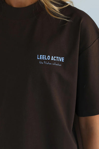 LEELO ACTIVE - PILATES & MATCHA TEE - BROWN LILAC - PERTH BOUTIQUE - AUSTRALIAN BOUTIQUE - WA BOUTIQUE - INTERNATIONAL SHIPPING - USA SHIPPING - PERTH STORES - PERTH STORE - AUSTRALIA - WA - WESTER AUSTRALIA - WOMENS FASHION - FASHION - CLOTHING - WA STOCKIST - PERTH STOCKIST - AUSTRALIAN STOCKIST - STOCKIST