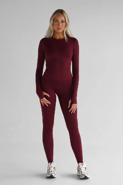 LEELO - SCULPT FULL LENGTH LONG SLEEVE - CHERRY COLA - PERTH BOUTIQUE - AUSTRALIAN BOUTIQUE - WA BOUTIQUE - INTERNATIONAL SHIPPING - USA SHIPPING - PERTH STORES - PERTH STORE - AUSTRALIA - WA - WESTER AUSTRALIA - WOMENS FASHION - FASHION - CLOTHING - WA STOCKIST - PERTH STOCKIST - AUSTRALIAN STOCKIST - STOCKIST