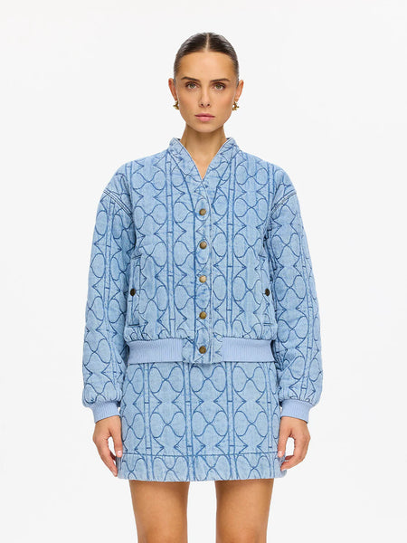 SHOP KIVARI JOEY DENIM JACKET IN PALE BLUE ONLINE