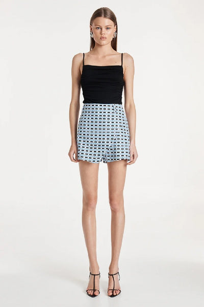 MADISON THE LABEL - ANTHEA SKORT - MICRO PRINT - PERTH STOCKIST - BLUE SKIRT - WA STOCKIST - PERTH BOUTIQUE - WA BOUTIQUE