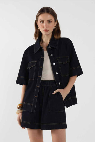 MADISON THE LABEL - MIRA SHORTS - INDIGO