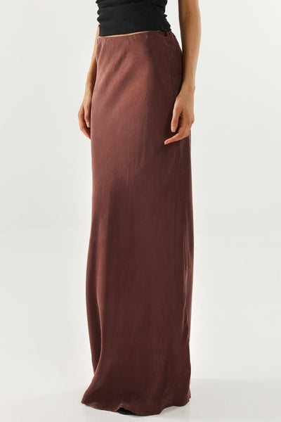 MADISON THE LABEL - RHEIA MAXI SKIRT - CHOCOLATE - PERTH BOUTIQUE - AUSTRALIAN BOUTIQUE - WA BOUTIQUE - INTERNATIONAL SHIPPING - USA SHIPPING - PERTH STORES - PERTH STORE - AUSTRALIA - WA - WESTER AUSTRALIA - WOMENS FASHION - FASHION - CLOTHING - WA STOCKIST - PERTH STOCKIST - AUSTRALIAN STOCKIST - STOCKIST