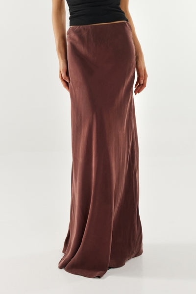 MADISON THE LABEL - RHEIA MAXI SKIRT - CHOCOLATE - PERTH BOUTIQUE - AUSTRALIAN BOUTIQUE - WA BOUTIQUE - INTERNATIONAL SHIPPING - USA SHIPPING - PERTH STORES - PERTH STORE - AUSTRALIA - WA - WESTER AUSTRALIA - WOMENS FASHION - FASHION - CLOTHING - WA STOCKIST - PERTH STOCKIST - AUSTRALIAN STOCKIST - STOCKIST