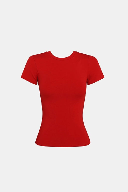 MADISON THE LABEL - TAMMY BABY TEE - RED - PERTH STOCKIST - AUSTRALIAN STOCKIST - WA STOCKIST - AUSTRALIA STOCKIST - AUS STOCKIST - PERTH BOUTIQUE - WA BOUTIQUE - AUS BOUTIQUE - AUSTRALIA BOUTIQUE 