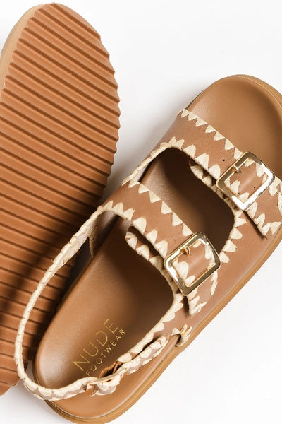 NUDE FOOTWEAR - ALICE LEATHER SANDAL - TAN - PERTH STOCKIST 