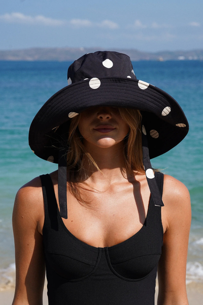 SHOP OCHRE LANE SUN HAT IN NOIR DOT ONLINE