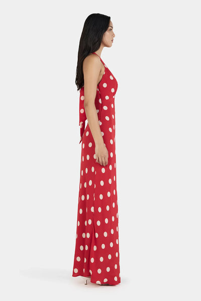 OWNLEY - ELYSE MAXI DRESS - RED POLKA - PERTH BOUTIQUE - AUSTRALIAN BOUTIQUE - WA BOUTIQUE - INTERNATIONAL SHIPPING - USA SHIPPING - PERTH STORES - PERTH STORE - AUSTRALIA - WA - WESTER AUSTRALIA - WOMENS FASHION - FASHION - CLOTHING - WA STOCKIST - PERTH STOCKIST - AUSTRALIAN STOCKIST - STOCKIST