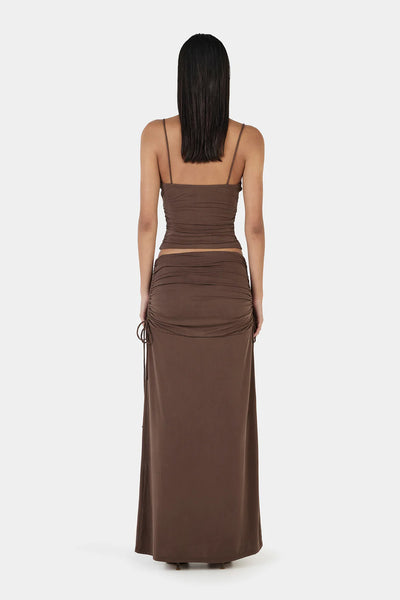 OWNLEY - HEATHER MAXI SKIRT - CHOCOLATE - PERTH BOUTIQUE - AUSTRALIAN BOUTIQUE - WA BOUTIQUE - INTERNATIONAL SHIPPING - USA SHIPPING - PERTH STORES - PERTH STORE - AUSTRALIA - WA - WESTER AUSTRALIA - WOMENS FASHION - FASHION - CLOTHING - WA STOCKIST - PERTH STOCKIST - AUSTRALIAN STOCKIST - STOCKIST