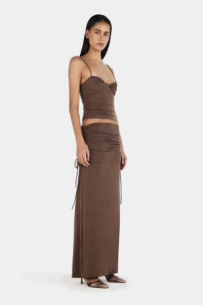OWNLEY - HEATHER MAXI SKIRT - CHOCOLATE - PERTH BOUTIQUE - AUSTRALIAN BOUTIQUE - WA BOUTIQUE - INTERNATIONAL SHIPPING - USA SHIPPING - PERTH STORES - PERTH STORE - AUSTRALIA - WA - WESTER AUSTRALIA - WOMENS FASHION - FASHION - CLOTHING - WA STOCKIST - PERTH STOCKIST - AUSTRALIAN STOCKIST - STOCKIST