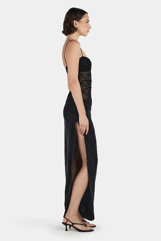 SHOP OWNLEY - LOLA LACE MIDI DRESS - BLACK  Chachi