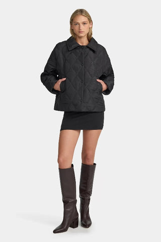 OWNLEY - QUINTON CROPPED QUILTED JACKET - BLACK - PERTH STOCKIST - AUSTRALIAN STOCKIST - WA STOCKIST - AUSTRALIA STOCKIST - AUS STOCKIST - PERTH BOUTIQUE - WA BOUTIQUE - AUS BOUTIQUE - AUSTRALIA BOUTIQUE 
