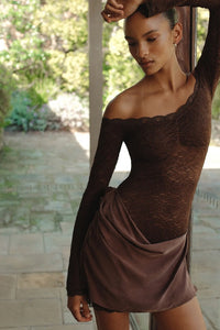 OWNLEY - TAHNEE MINI DRESS - CHOCOLATE - PERTH BOUTIQUE - AUSTRALIAN BOUTIQUE - WA BOUTIQUE - INTERNATIONAL SHIPPING - USA SHIPPING - PERTH STORES - PERTH STORE - AUSTRALIA - WA - WESTER AUSTRALIA - WOMENS FASHION - FASHION - CLOTHING - WA STOCKIST - PERTH STOCKIST - AUSTRALIAN STOCKIST - STOCKIST