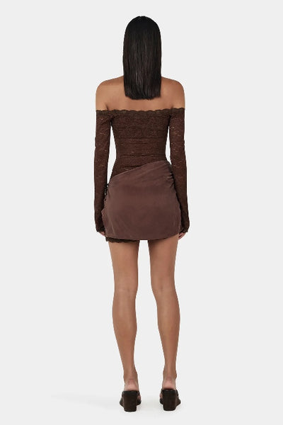 OWNLEY - TAHNEE MINI DRESS - CHOCOLATE - PERTH BOUTIQUE - AUSTRALIAN BOUTIQUE - WA BOUTIQUE - INTERNATIONAL SHIPPING - USA SHIPPING - PERTH STORES - PERTH STORE - AUSTRALIA - WA - WESTER AUSTRALIA - WOMENS FASHION - FASHION - CLOTHING - WA STOCKIST - PERTH STOCKIST - AUSTRALIAN STOCKIST - STOCKIST