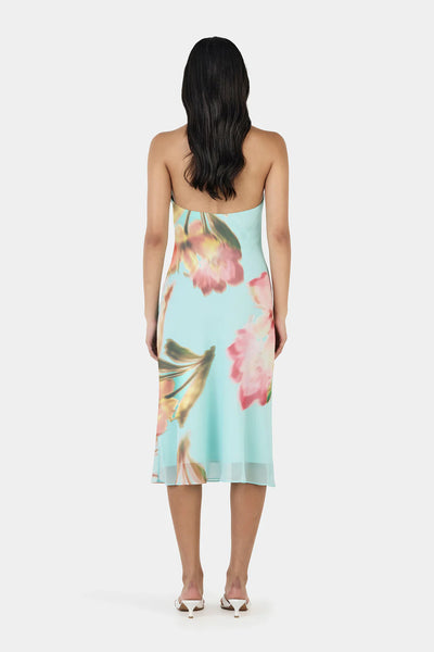 OWNLEY - TIEN MIDI DRESS - BLOOM DRIFT AQUA - PERTH BOUTIQUE - AUSTRALIAN BOUTIQUE - WA BOUTIQUE - INTERNATIONAL SHIPPING - USA SHIPPING - PERTH STORES - PERTH STORE - AUSTRALIA - WA - WESTER AUSTRALIA - WOMENS FASHION - FASHION - CLOTHING - WA STOCKIST - PERTH STOCKIST - AUSTRALIAN STOCKIST - STOCKIST