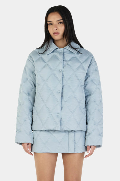 SHOP OWNLEY QUINTON QUILTED JACKET IN ICE BLUE ONLINE