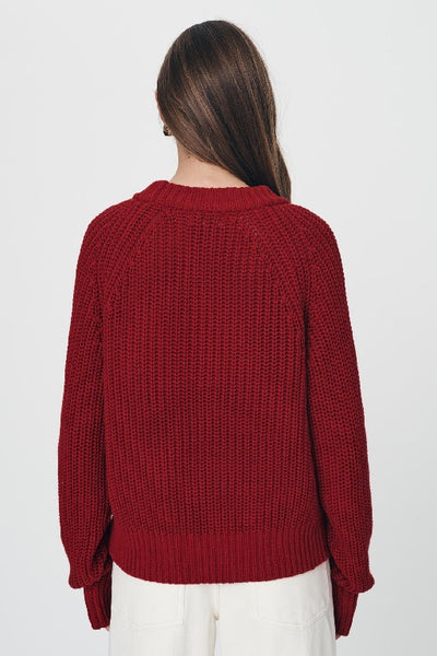 ROWIE - BRONSON KNIT JUMPER - CHILLI RED - PERTH STOCKIST - AUSTRALIAN STOCKIST - WA STOCKIST - AUSTRALIA STOCKIST - AUS STOCKIST - PERTH BOUTIQUE - WA BOUTIQUE - AUS BOUTIQUE - AUSTRALIA BOUTIQUE 