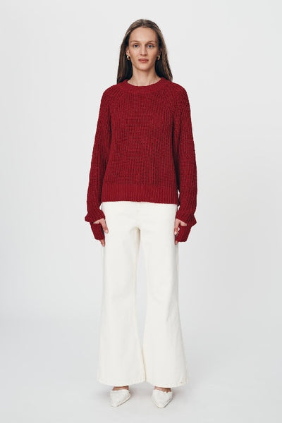 ROWIE - BRONSON KNIT JUMPER - CHILLI RED - PERTH STOCKIST - AUSTRALIAN STOCKIST - WA STOCKIST - AUSTRALIA STOCKIST - AUS STOCKIST - PERTH BOUTIQUE - WA BOUTIQUE - AUS BOUTIQUE - AUSTRALIA BOUTIQUE 