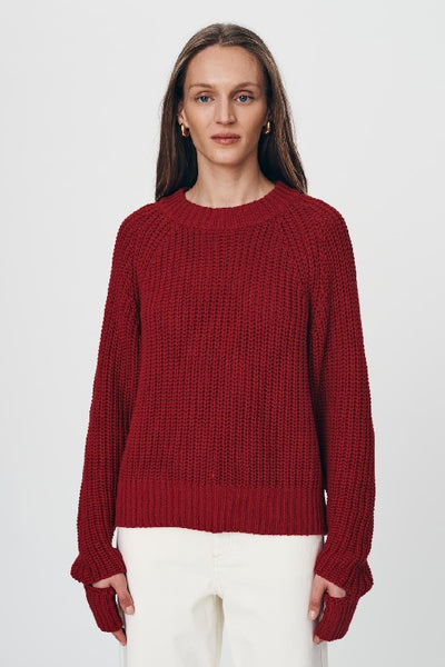 ROWIE - BRONSON KNIT JUMPER - CHILLI RED - PERTH STOCKIST - AUSTRALIAN STOCKIST - WA STOCKIST - AUSTRALIA STOCKIST - AUS STOCKIST - PERTH BOUTIQUE - WA BOUTIQUE - AUS BOUTIQUE - AUSTRALIA BOUTIQUE 