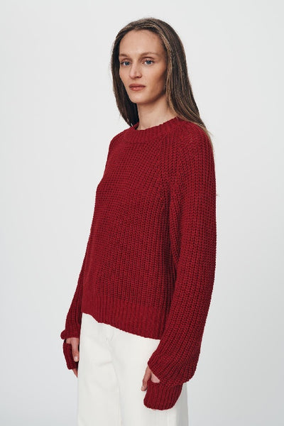 ROWIE - BRONSON KNIT JUMPER - CHILLI RED - PERTH STOCKIST - AUSTRALIAN STOCKIST - WA STOCKIST - AUSTRALIA STOCKIST - AUS STOCKIST - PERTH BOUTIQUE - WA BOUTIQUE - AUS BOUTIQUE - AUSTRALIA BOUTIQUE 
