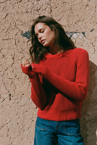 ROWIE - BRONSON KNIT JUMPER - CHILLI RED - PERTH STOCKIST - AUSTRALIAN STOCKIST - WA STOCKIST - AUSTRALIA STOCKIST - AUS STOCKIST - PERTH BOUTIQUE - WA BOUTIQUE - AUS BOUTIQUE - AUSTRALIA BOUTIQUE 