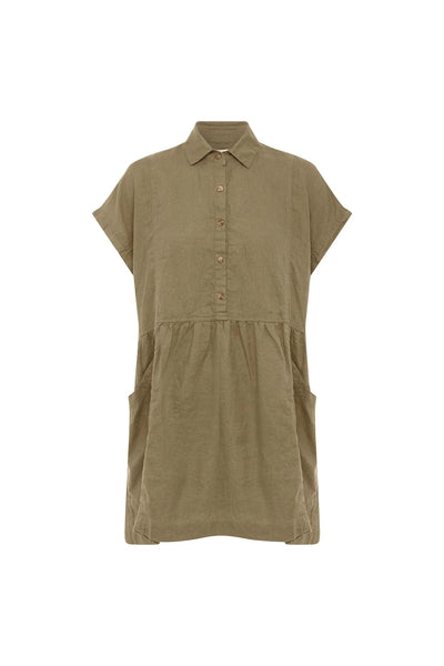 ROWIE - GINA LINEN MINI DRESS - DUSTY OLIVE - PERTH BOUTIQUE - AUSTRALIAN BOUTIQUE - WA BOUTIQUE - INTERNATIONAL SHIPPING - USA SHIPPING - PERTH STORES - PERTH STORE - AUSTRALIA - WA - WESTER AUSTRALIA - WOMENS FASHION - FASHION - CLOTHING - WA STOCKIST - PERTH STOCKIST - AUSTRALIAN STOCKIST - STOCKIST