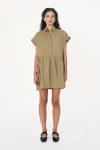 ROWIE - GINA LINEN MINI DRESS - DUSTY OLIVE - PERTH BOUTIQUE - AUSTRALIAN BOUTIQUE - WA BOUTIQUE - INTERNATIONAL SHIPPING - USA SHIPPING - PERTH STORES - PERTH STORE - AUSTRALIA - WA - WESTER AUSTRALIA - WOMENS FASHION - FASHION - CLOTHING - WA STOCKIST - PERTH STOCKIST - AUSTRALIAN STOCKIST - STOCKIST