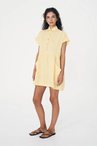 ROWIE - GINA LINEN MINI DRESS - LEMON - PERTH BOUTIQUE - AUSTRALIAN BOUTIQUE - WA BOUTIQUE - INTERNATIONAL SHIPPING - USA SHIPPING - PERTH STORES - PERTH STORE - AUSTRALIA - WA - WESTER AUSTRALIA - WOMENS FASHION - FASHION - CLOTHING - WA STOCKIST - PERTH STOCKIST - AUSTRALIAN STOCKIST - STOCKIST