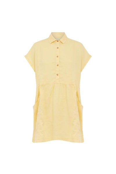 ROWIE - GINA LINEN MINI DRESS - LEMON - PERTH BOUTIQUE - AUSTRALIAN BOUTIQUE - WA BOUTIQUE - INTERNATIONAL SHIPPING - USA SHIPPING - PERTH STORES - PERTH STORE - AUSTRALIA - WA - WESTER AUSTRALIA - WOMENS FASHION - FASHION - CLOTHING - WA STOCKIST - PERTH STOCKIST - AUSTRALIAN STOCKIST - STOCKIST