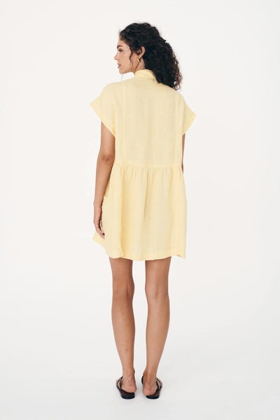 ROWIE - GINA LINEN MINI DRESS - LEMON - PERTH BOUTIQUE - AUSTRALIAN BOUTIQUE - WA BOUTIQUE - INTERNATIONAL SHIPPING - USA SHIPPING - PERTH STORES - PERTH STORE - AUSTRALIA - WA - WESTER AUSTRALIA - WOMENS FASHION - FASHION - CLOTHING - WA STOCKIST - PERTH STOCKIST - AUSTRALIAN STOCKIST - STOCKIST
