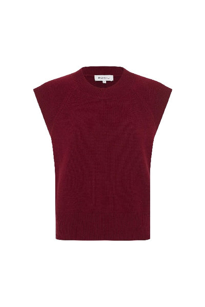 ROWIE - QUINN MERINO KNIT VEST - MERLOT RED - PERTH STOCKIST - AUSTRALIAN STOCKIST - WA STOCKIST - AUSTRALIA STOCKIST - AUS STOCKIST - PERTH BOUTIQUE - WA BOUTIQUE - AUS BOUTIQUE - AUSTRALIA BOUTIQUE 