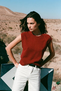 ROWIE - QUINN MERINO KNIT VEST - MERLOT RED - PERTH STOCKIST - AUSTRALIAN STOCKIST - WA STOCKIST - AUSTRALIA STOCKIST - AUS STOCKIST - PERTH BOUTIQUE - WA BOUTIQUE - AUS BOUTIQUE - AUSTRALIA BOUTIQUE 