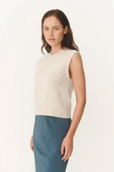 ROWIE - QUINN MERINO KNIT VEST - OAT MARLE - PERTH BOUTIQUE - AUSTRALIAN BOUTIQUE - WA BOUTIQUE - INTERNATIONAL SHIPPING - USA SHIPPING - PERTH STORES - PERTH STORE - AUSTRALIA - WA - WESTER AUSTRALIA - WOMENS FASHION - FASHION - CLOTHING - WA STOCKIST - PERTH STOCKIST - AUSTRALIAN STOCKIST - STOCKIST
